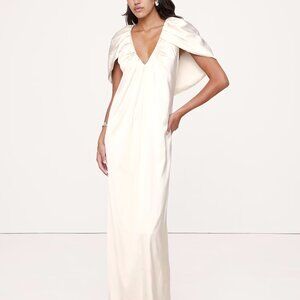 Banana Republic Stretch-Satin Cape Maxi Dress